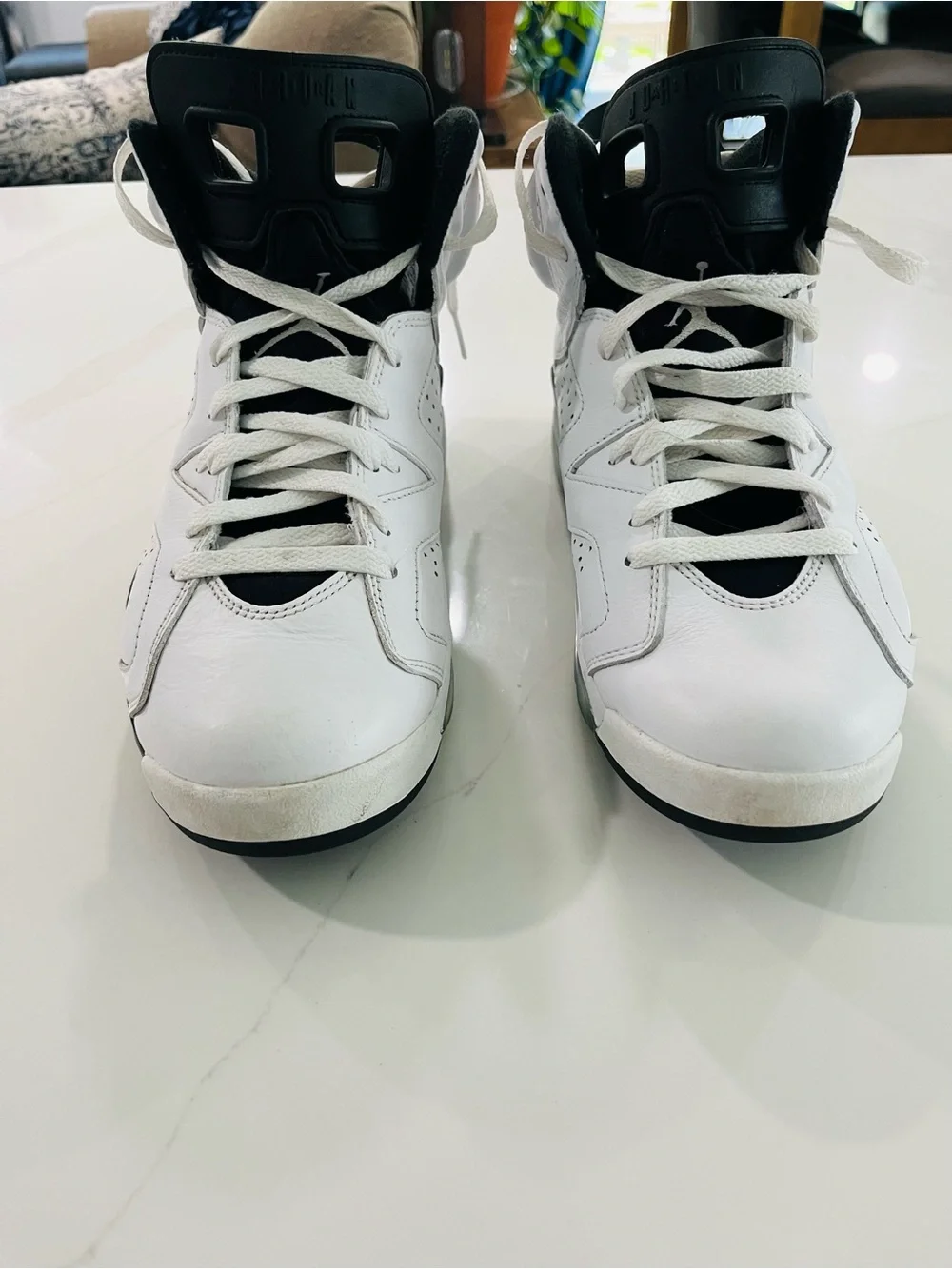 Jordan Men's White and Black High-Top Basketball Shoes